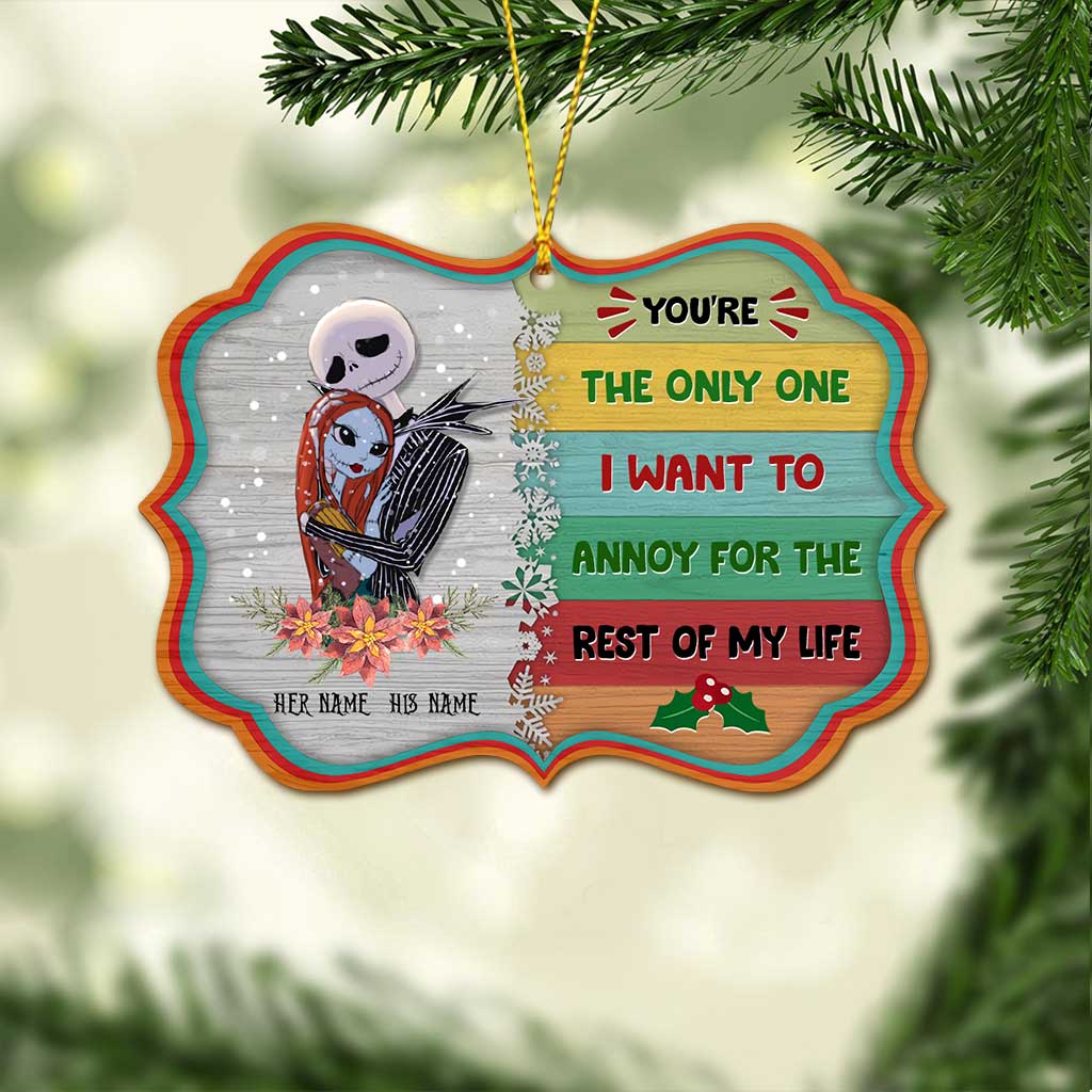 Personalized Nightmare Before Christmas Ornament Custom Names Gift for Couples Ornament GradoCreations