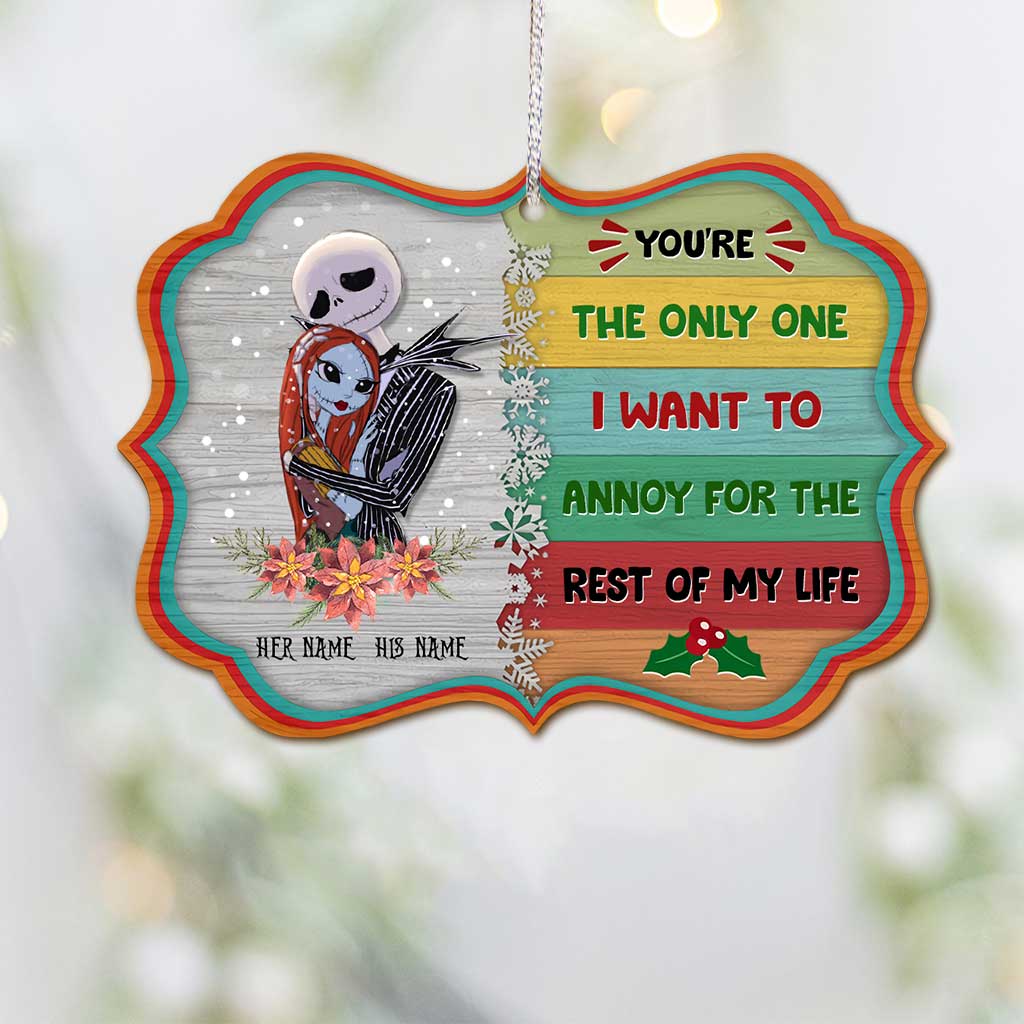 Personalized Nightmare Before Christmas Ornament Custom Names Gift for Couples Ornament GradoCreations