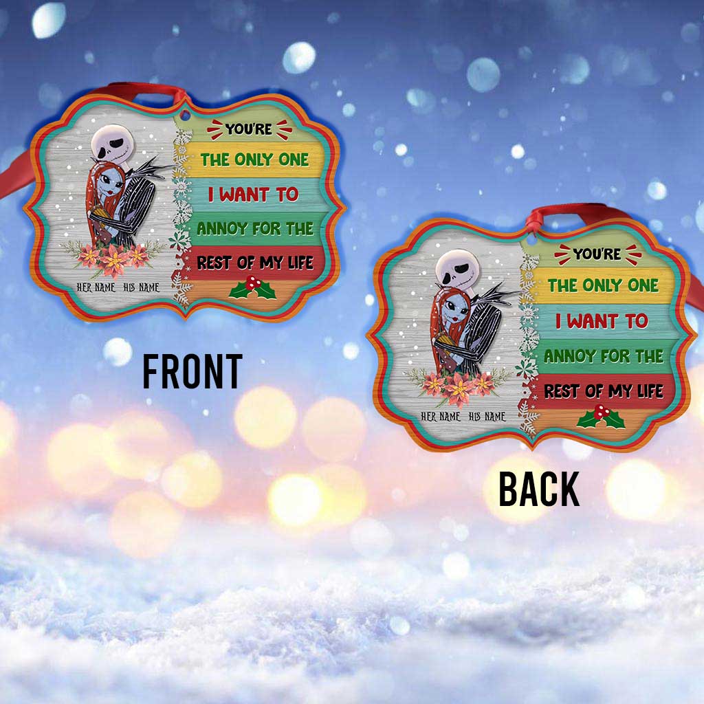 Personalized Nightmare Before Christmas Ornament Custom Names Gift for Couples Ornament GradoCreations