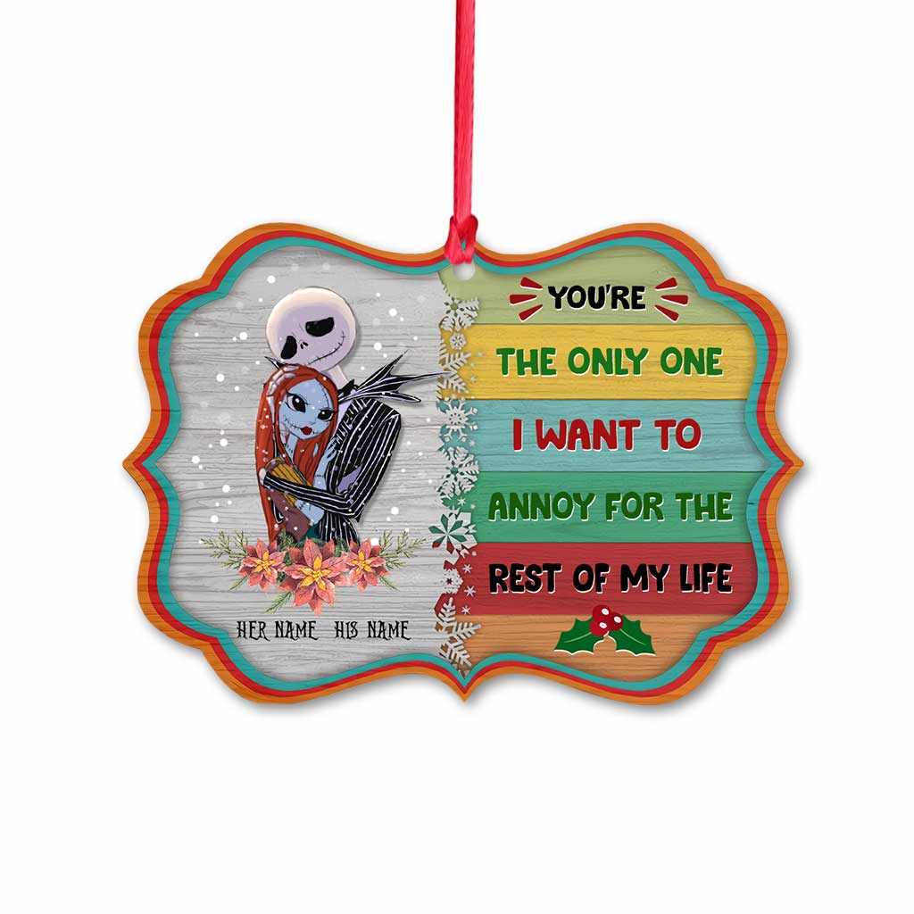 Personalized Nightmare Before Christmas Ornament Custom Names Gift for Couples Ornament GradoCreations