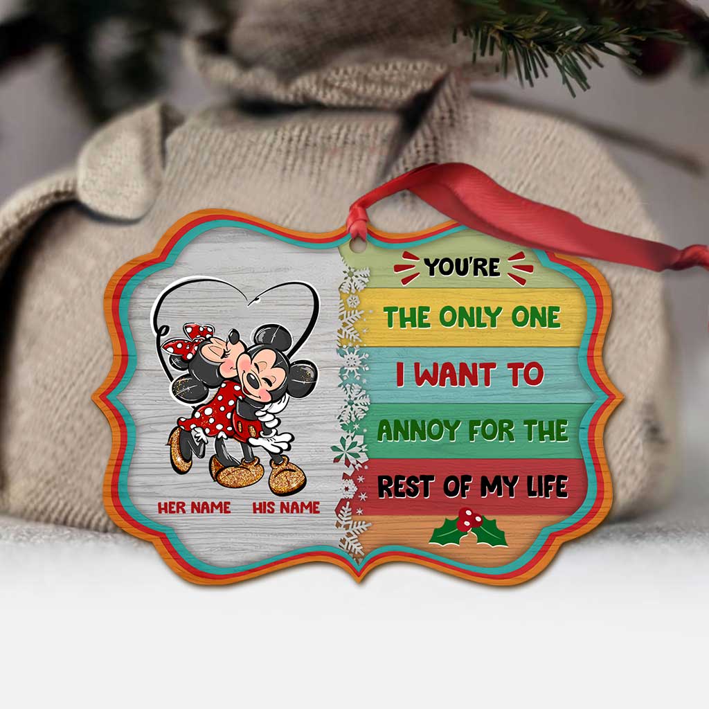 Personalized Christmas Mouse Ornament Customizable Gift for Couples Ornament GradoCreations