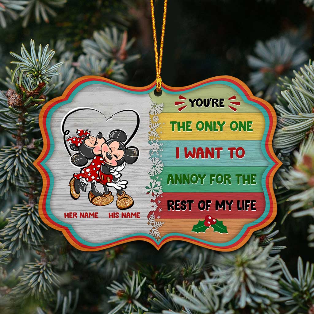 Personalized Christmas Mouse Ornament Customizable Gift for Couples Ornament GradoCreations