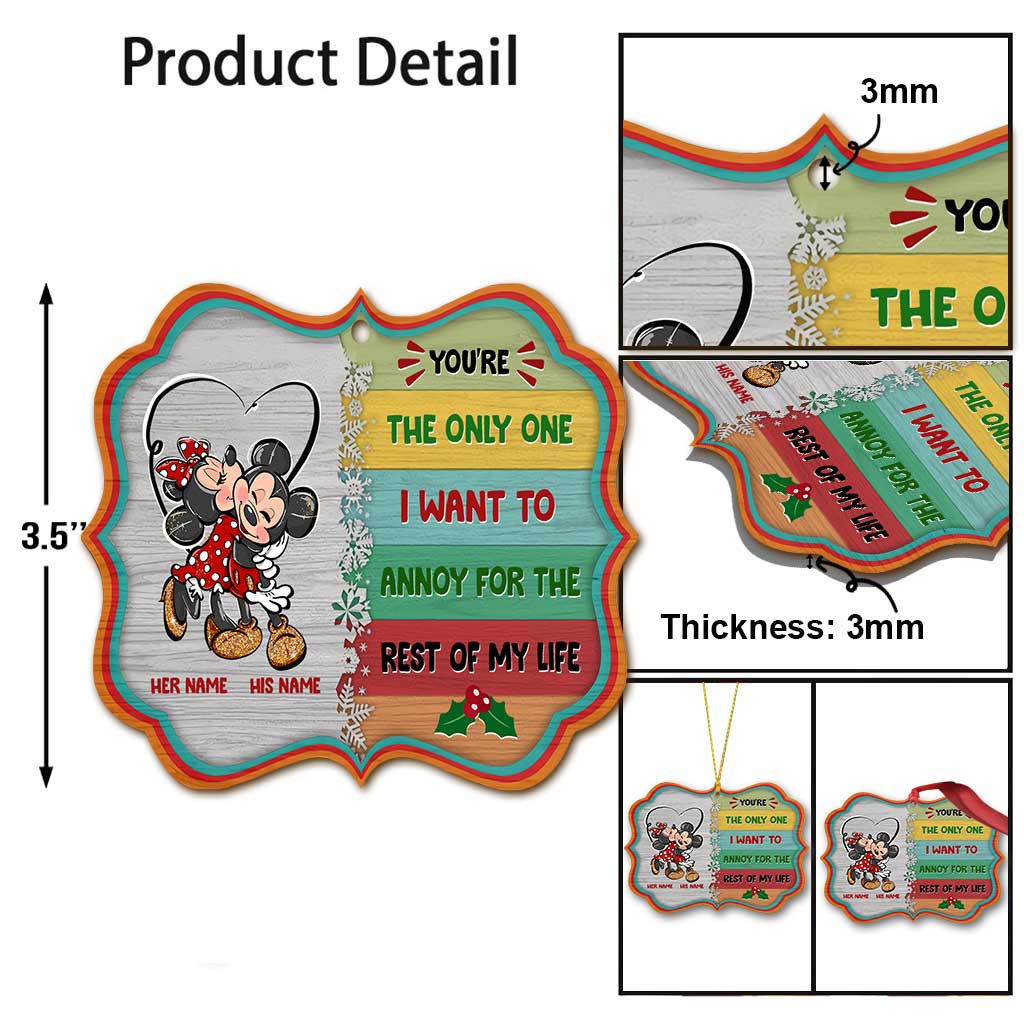 Personalized Christmas Mouse Ornament Customizable Gift for Couples Ornament GradoCreations
