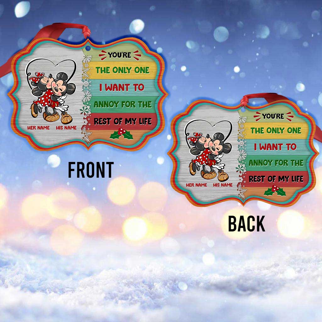 Personalized Christmas Mouse Ornament Customizable Gift for Couples Ornament GradoCreations