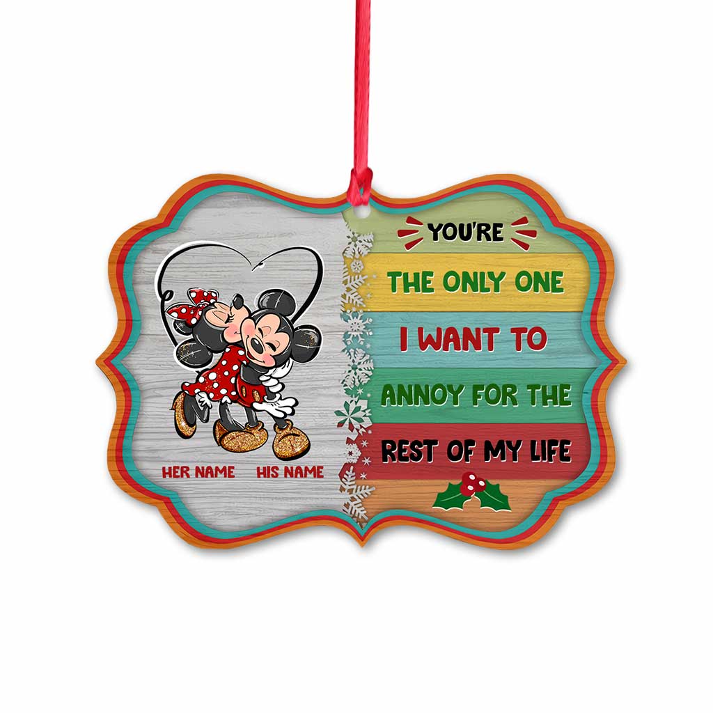 Personalized Christmas Mouse Ornament Customizable Gift for Couples Ornament GradoCreations
