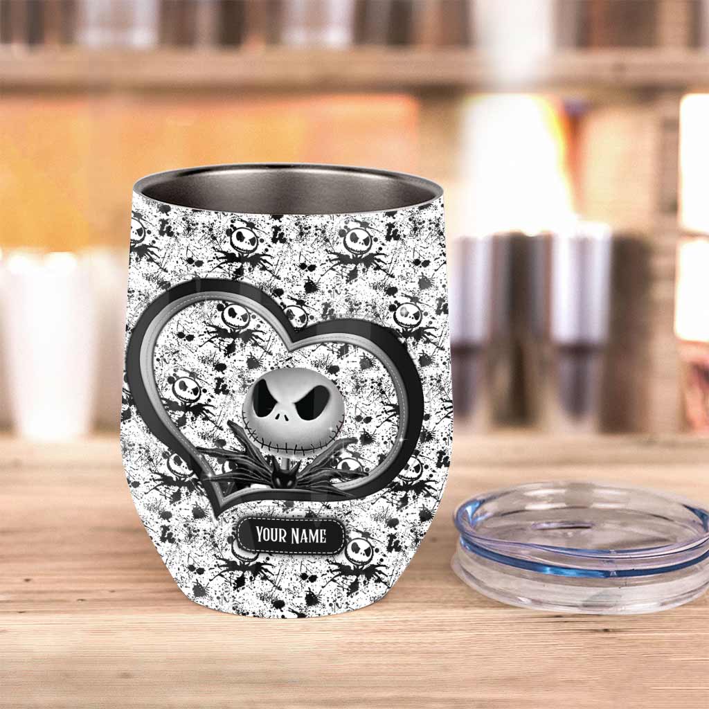 Personalized Nightmare Wine Tumbler Custom Name Gift for Halloween Wine Tumbler GradoCreations