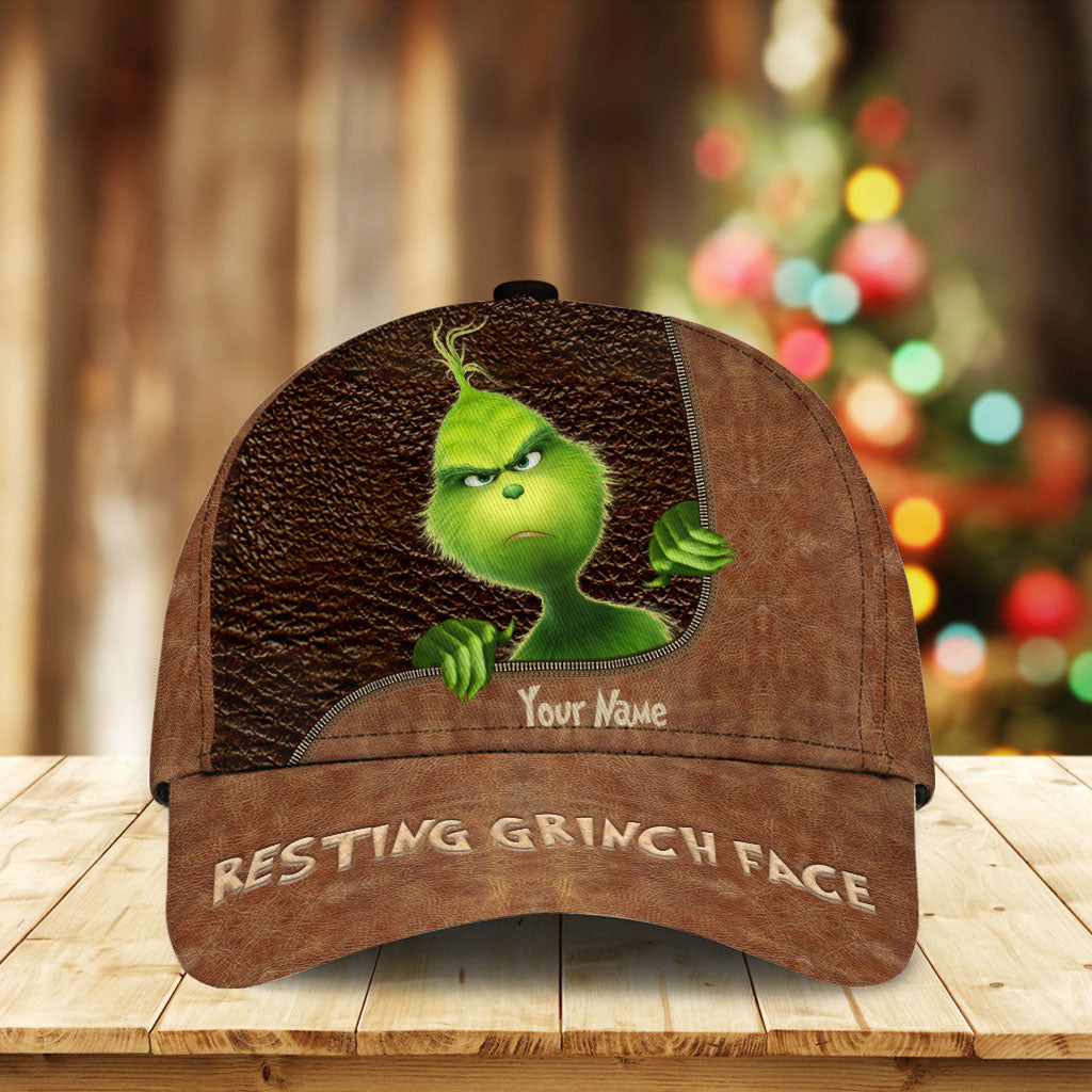 Personalized Grinch Face Classic Cap Custom Name Christmas Gift Classic Cap GradoCreations