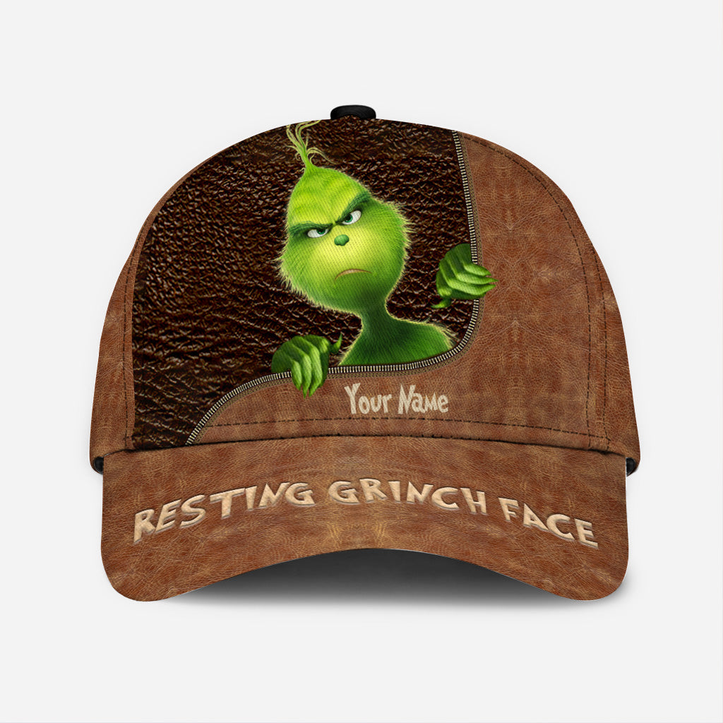 Personalized Grinch Face Classic Cap Custom Name Christmas Gift Classic Cap GradoCreations