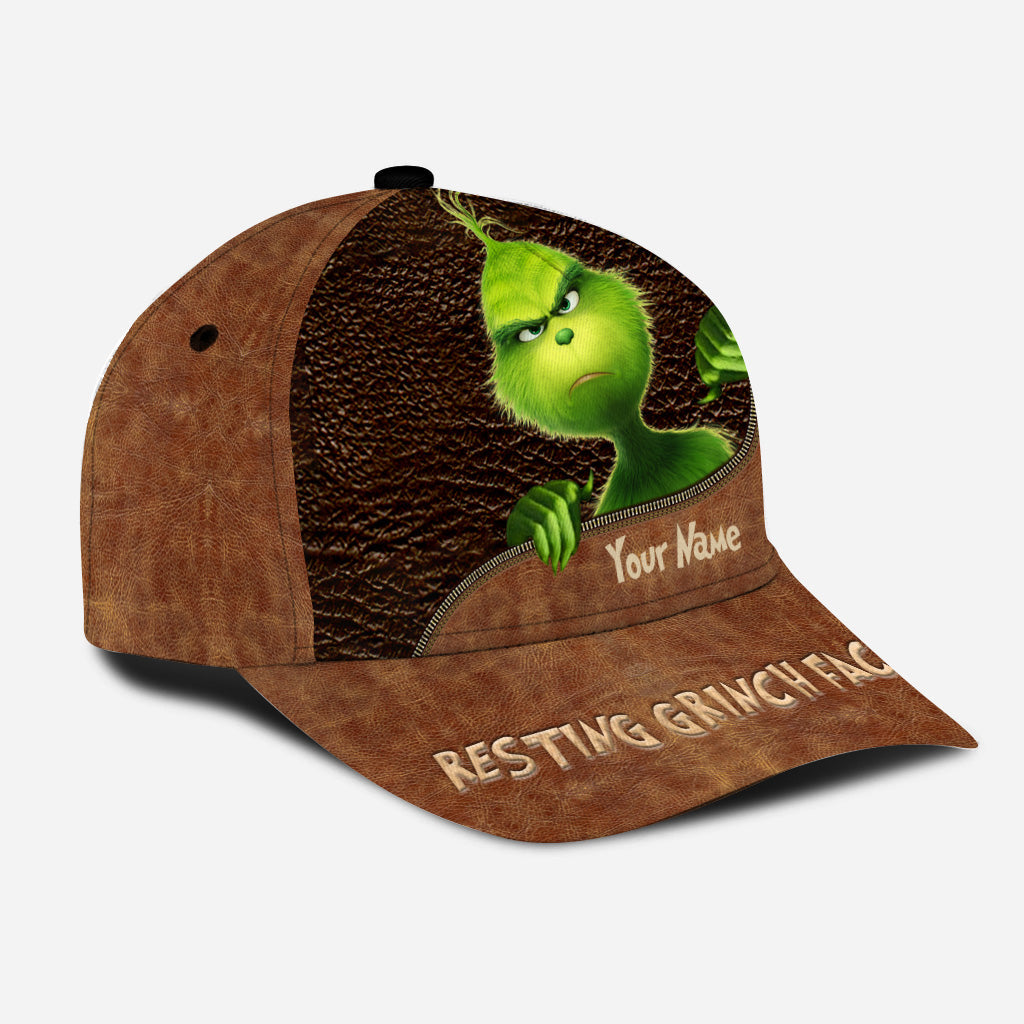 Personalized Grinch Face Classic Cap Custom Name Christmas Gift Classic Cap GradoCreations