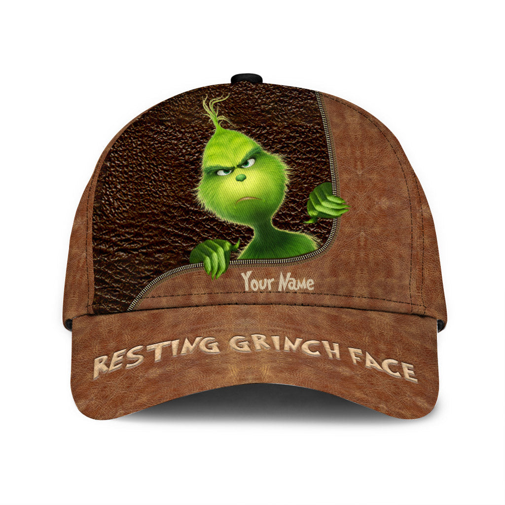 Personalized Grinch Face Classic Cap Custom Name Christmas Gift Classic Cap GradoCreations
