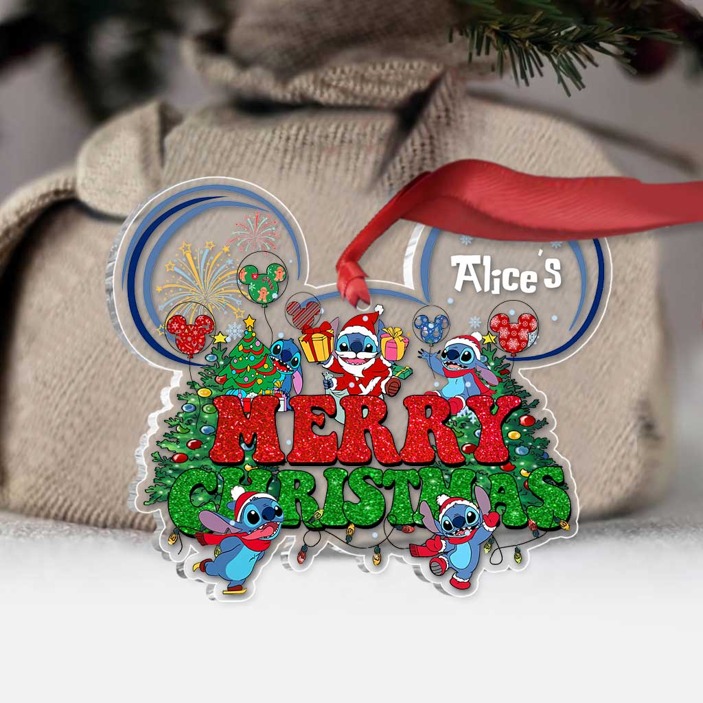 Personalized Acrylic Christmas Ohana Ornament Gift for Family One-sided Ornament GradoCreations