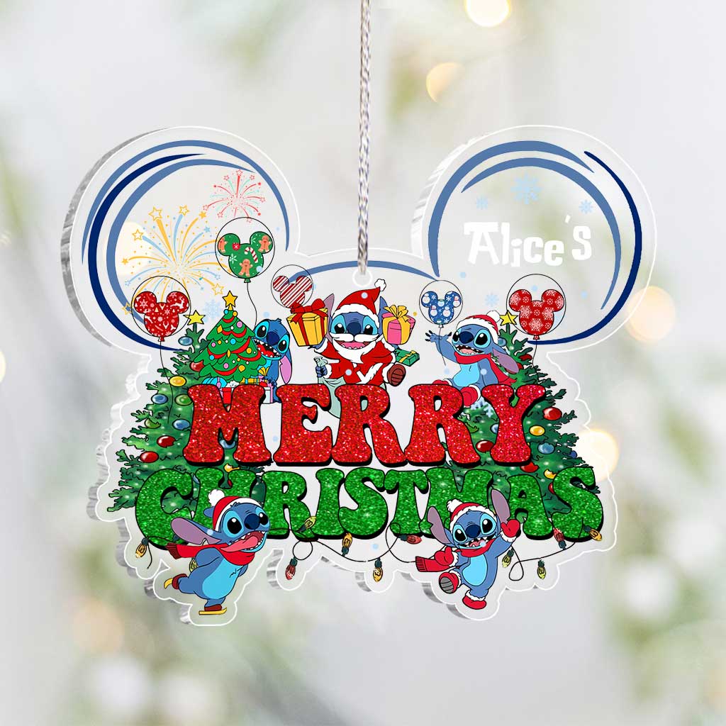 Personalized Acrylic Christmas Ohana Ornament Gift for Family One-sided Ornament GradoCreations