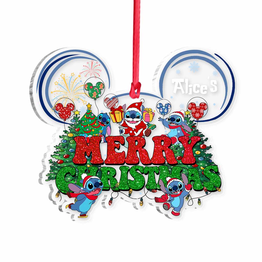 Personalized Acrylic Christmas Ohana Ornament Gift for Family One-sided Ornament GradoCreations