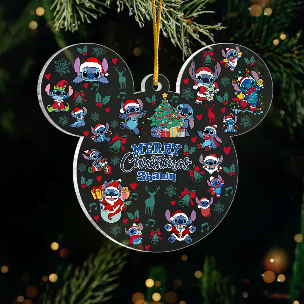 Personalized Ohana Christmas Ornament Custom Name Gift One-sided Ornament GradoCreations