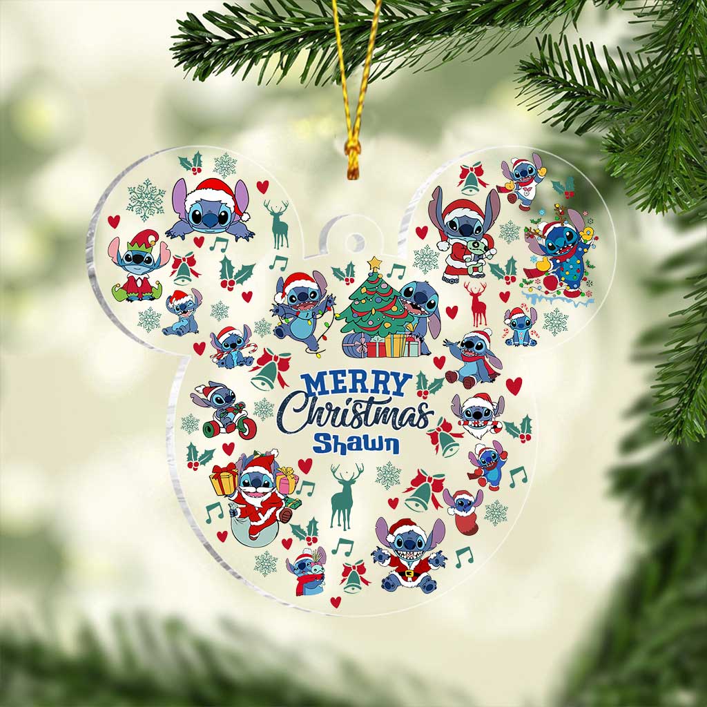 Personalized Ohana Christmas Ornament Custom Name Gift One-sided Ornament GradoCreations