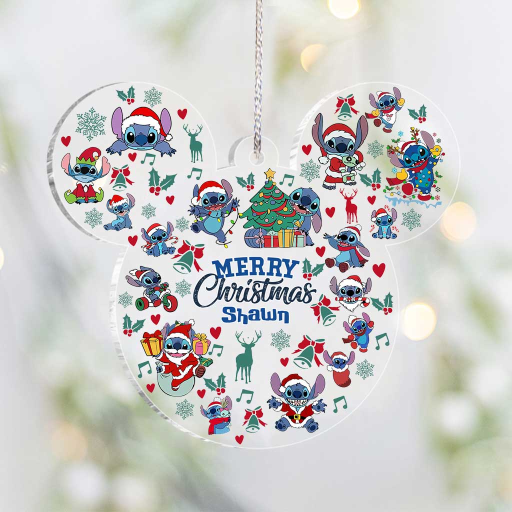 Personalized Ohana Christmas Ornament Custom Name Gift One-sided Ornament GradoCreations