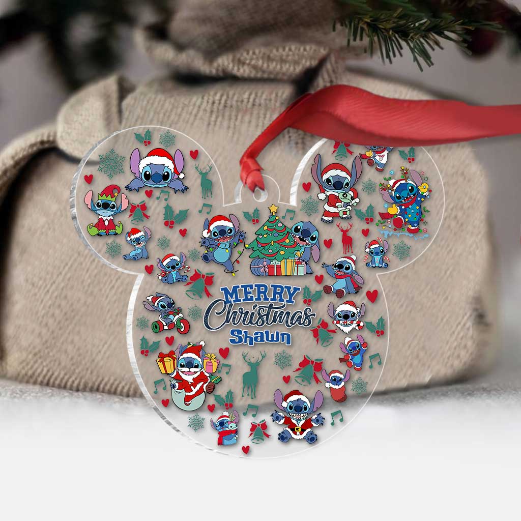 Personalized Ohana Christmas Ornament Custom Name Gift One-sided Ornament GradoCreations