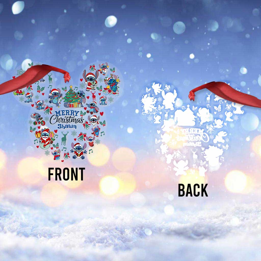 Personalized Ohana Christmas Ornament Custom Name Gift One-sided Ornament GradoCreations