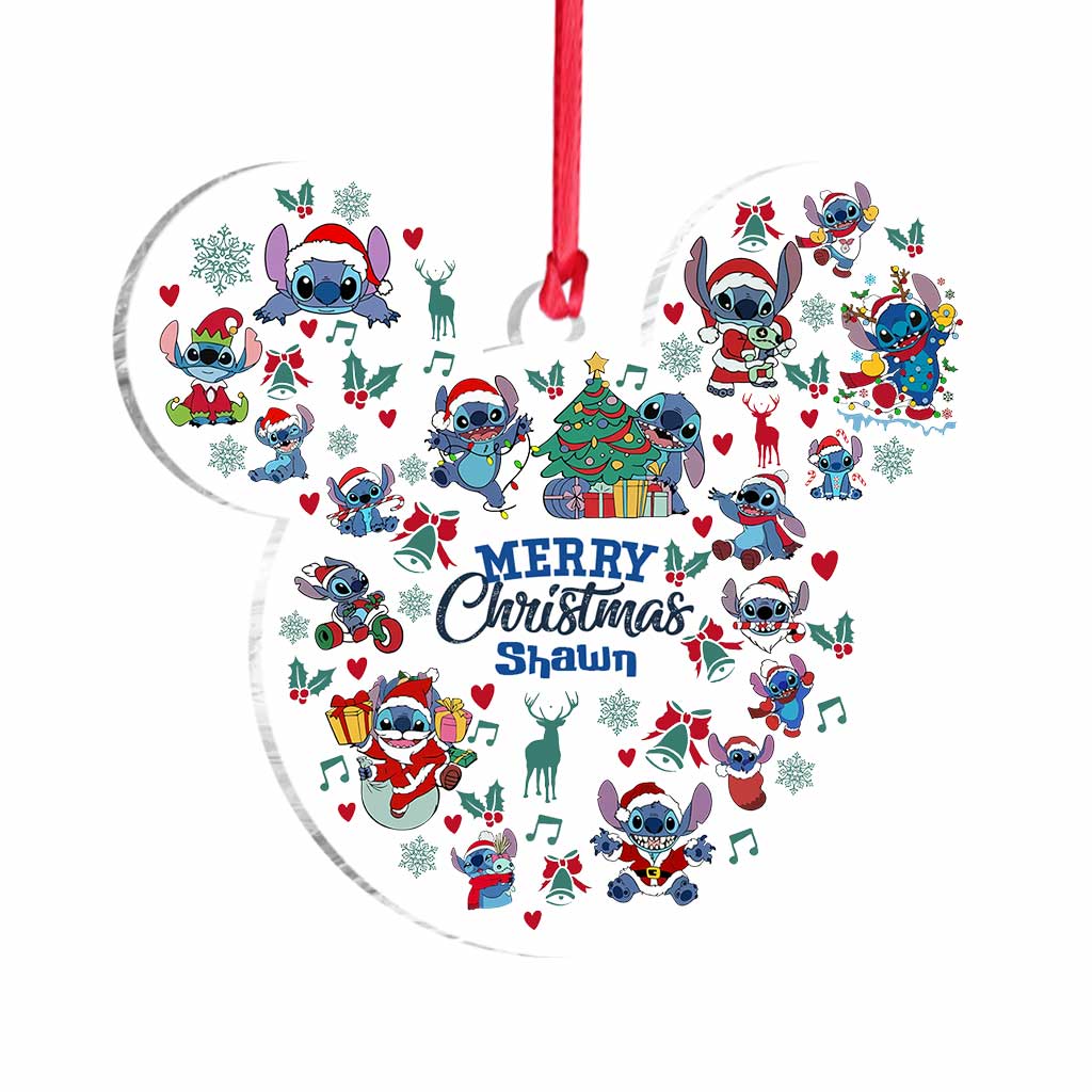 Personalized Ohana Christmas Ornament Custom Name Gift One-sided Ornament GradoCreations