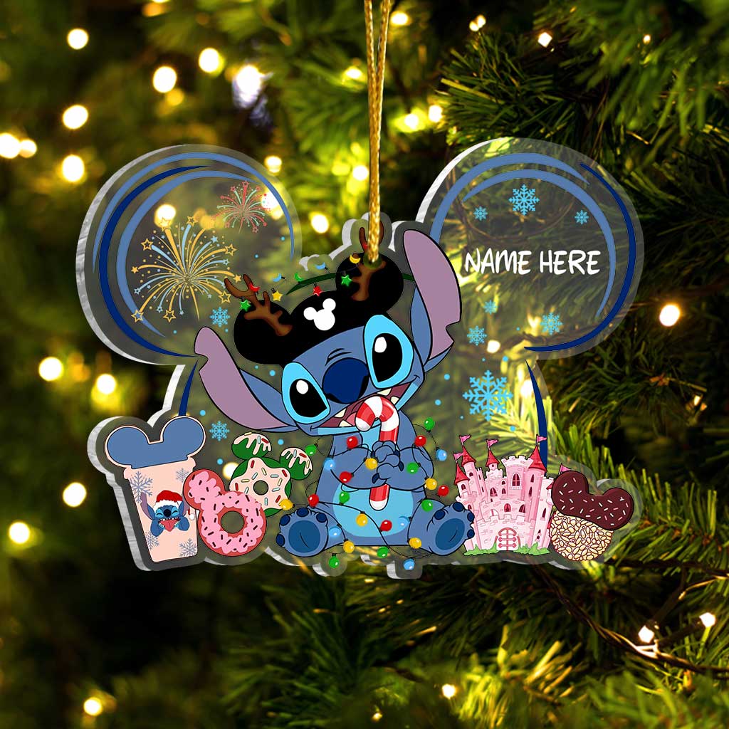 Personalized Christmas Ornament Transparent Acrylic Gift for Family One-sided Ornament GradoCreations