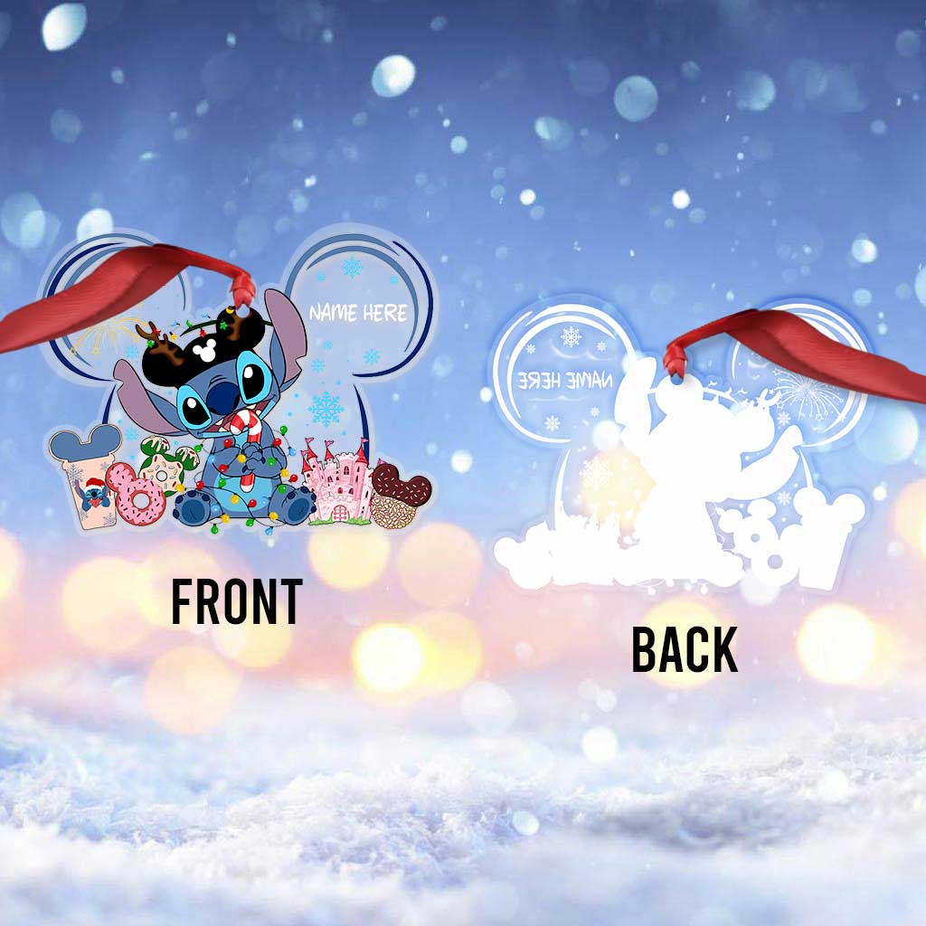 Personalized Christmas Ornament Transparent Acrylic Gift for Family One-sided Ornament GradoCreations