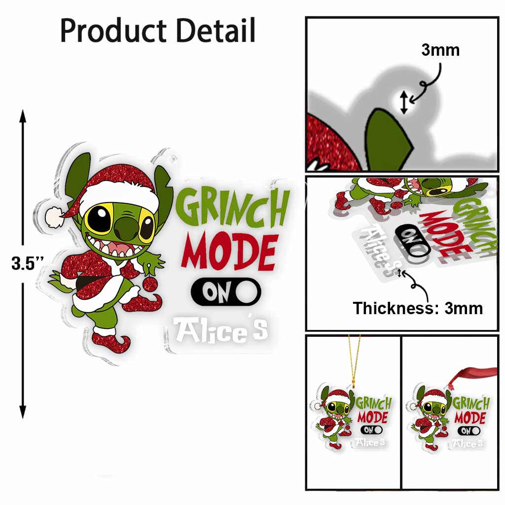 Personalized Transparent Acrylic Christmas Ornament Gift One-sided Ornament GradoCreations