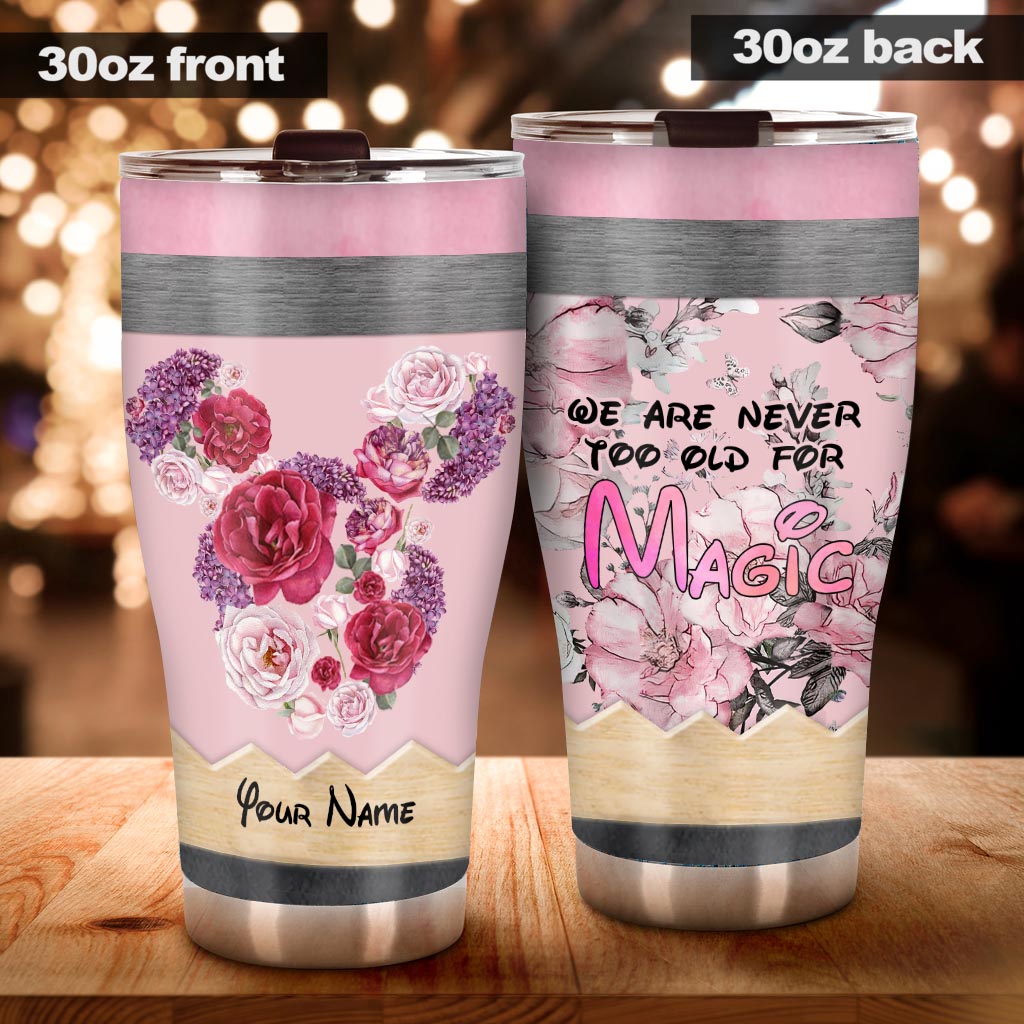 Personalized Floral Tumbler Custom Name Gift for Mom Tumbler GradoCreations