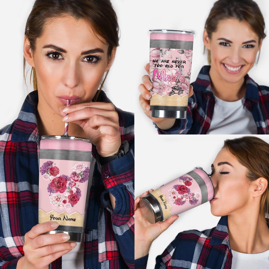 Personalized Floral Tumbler Custom Name Gift for Mom Tumbler GradoCreations