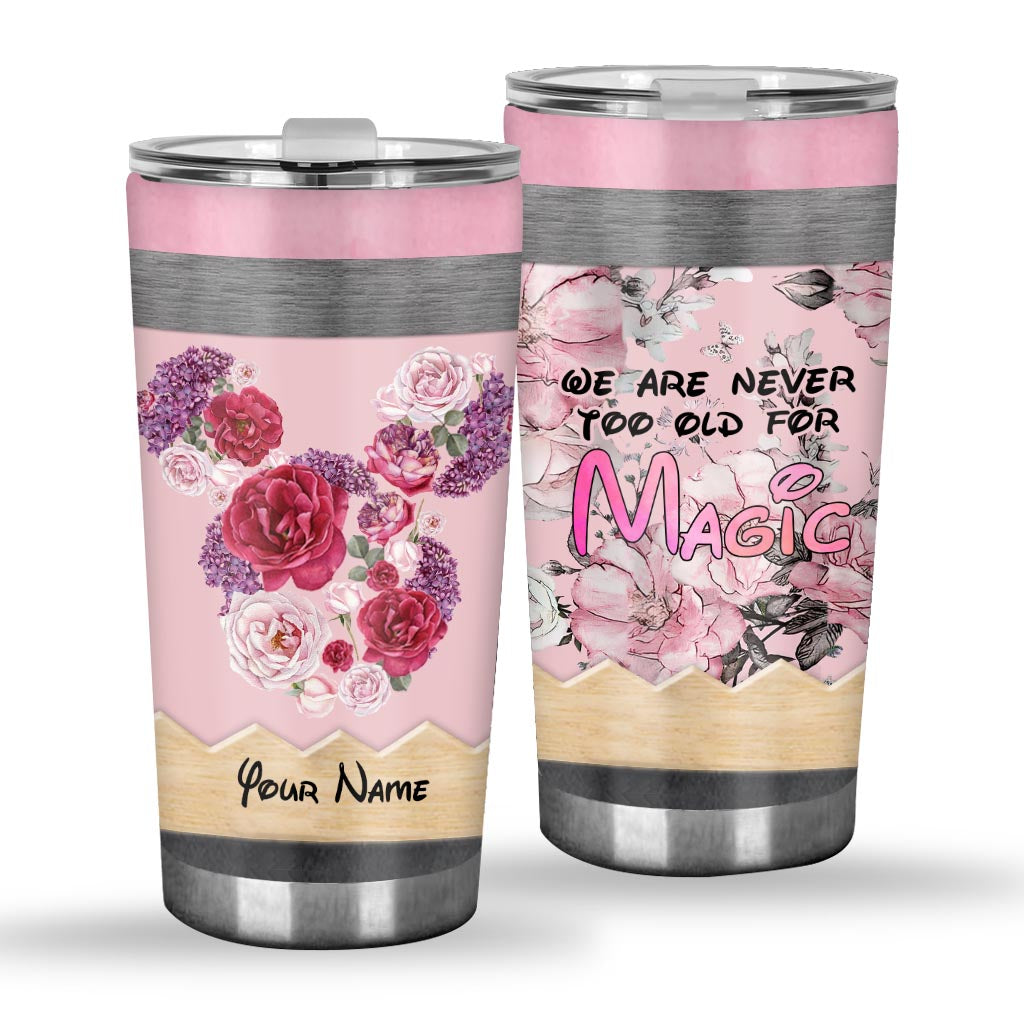 Personalized Floral Tumbler Custom Name Gift for Mom Tumbler GradoCreations
