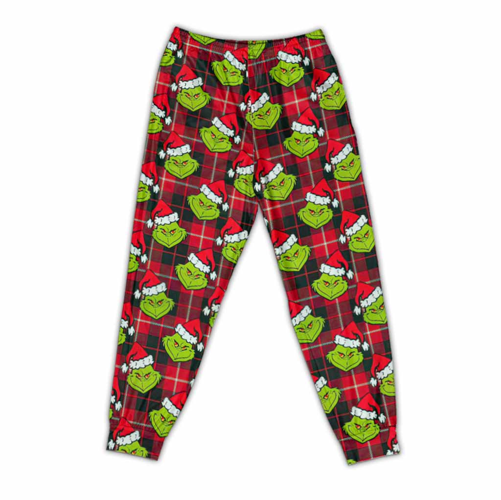Personalized Grinch Christmas Pajamas Set for Couples Pajamas Set GradoCreations