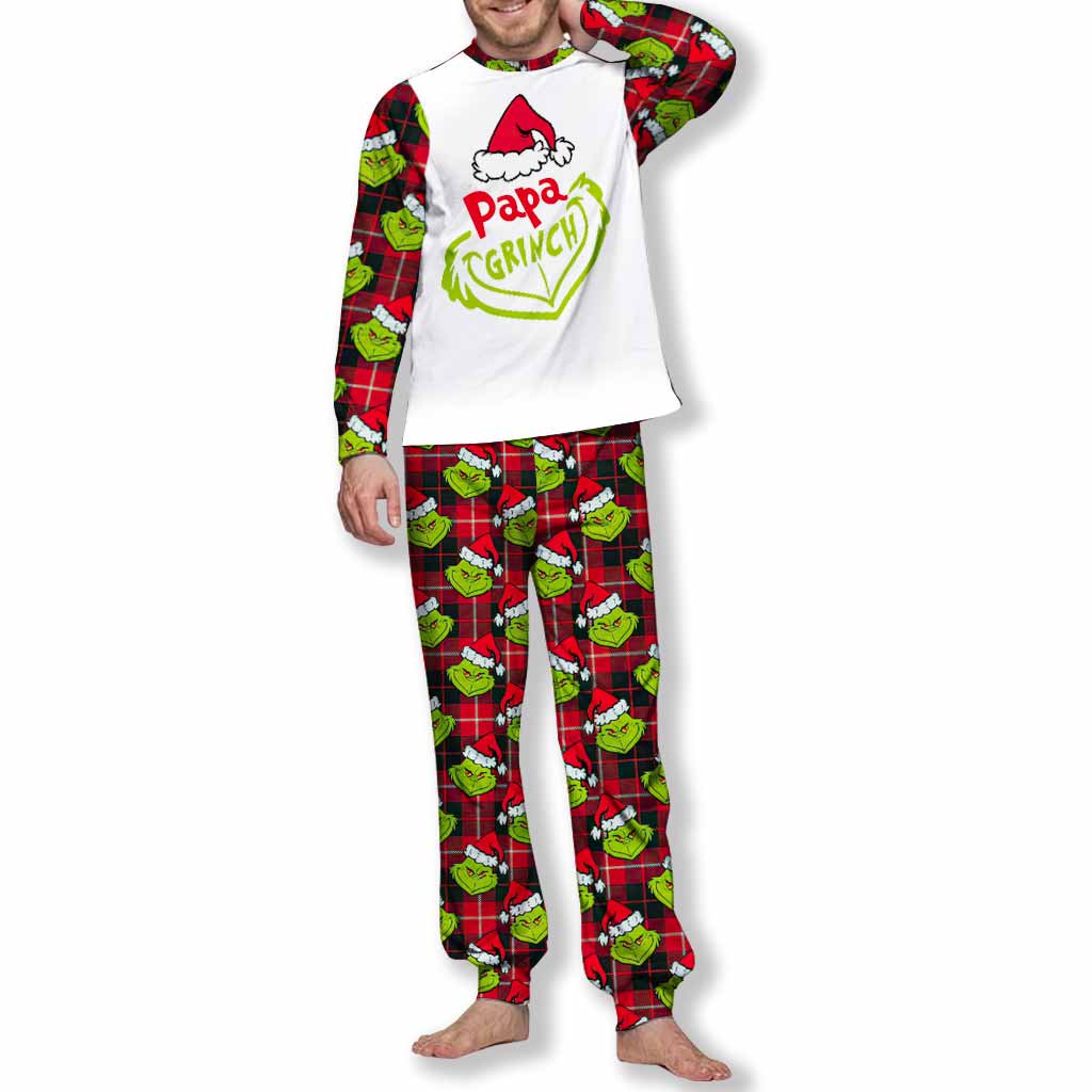 Personalized Grinch Christmas Pajamas Set for Couples Pajamas Set GradoCreations