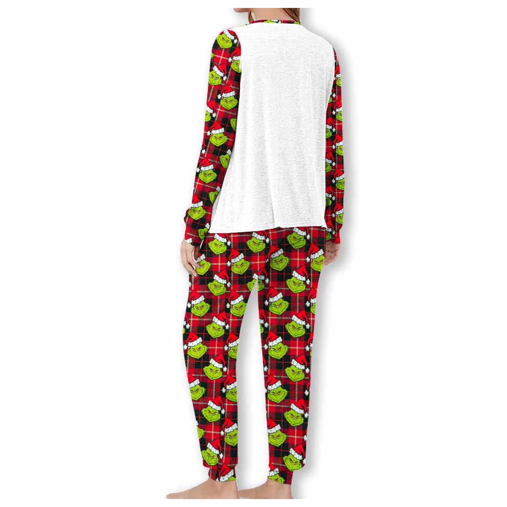 Personalized Grinch Christmas Pajamas Set for Couples Pajamas Set GradoCreations
