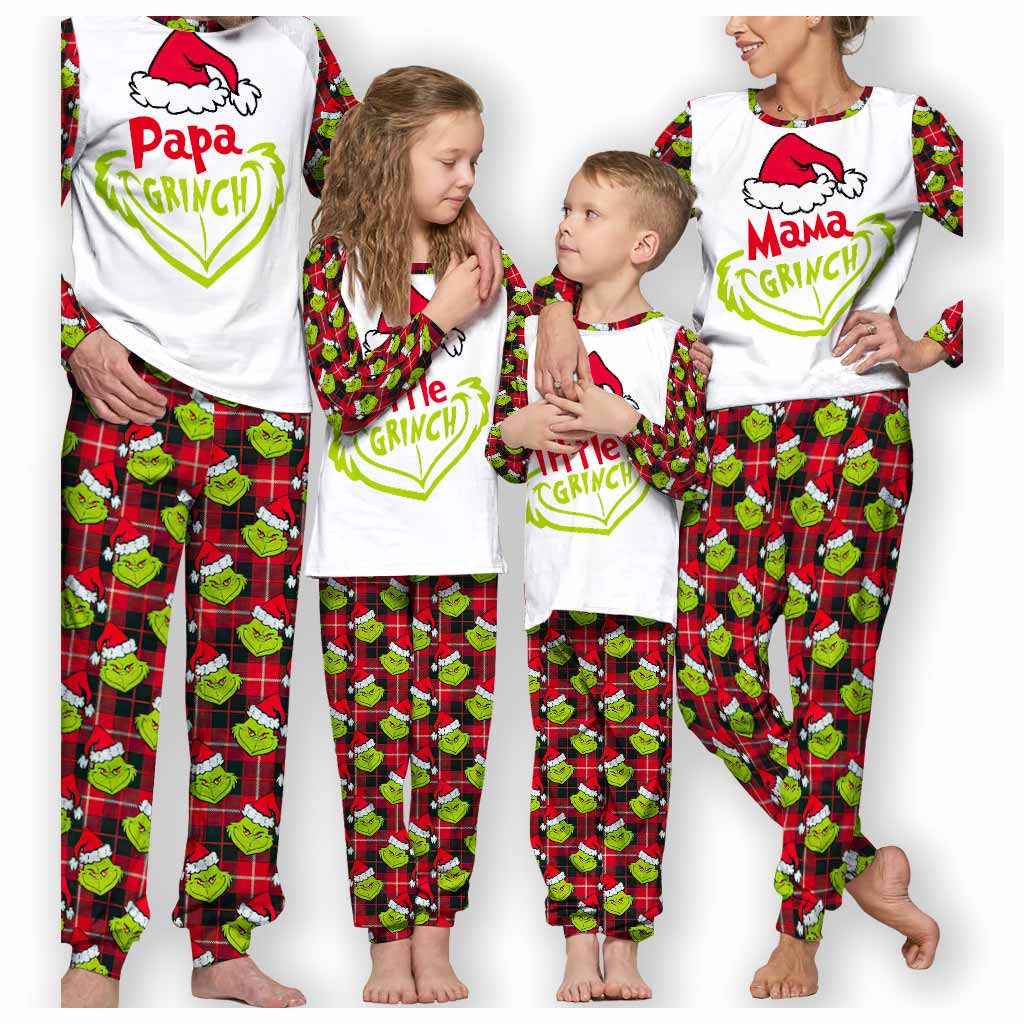 Personalized Grinch Christmas Pajamas Set for Couples Pajamas Set GradoCreations