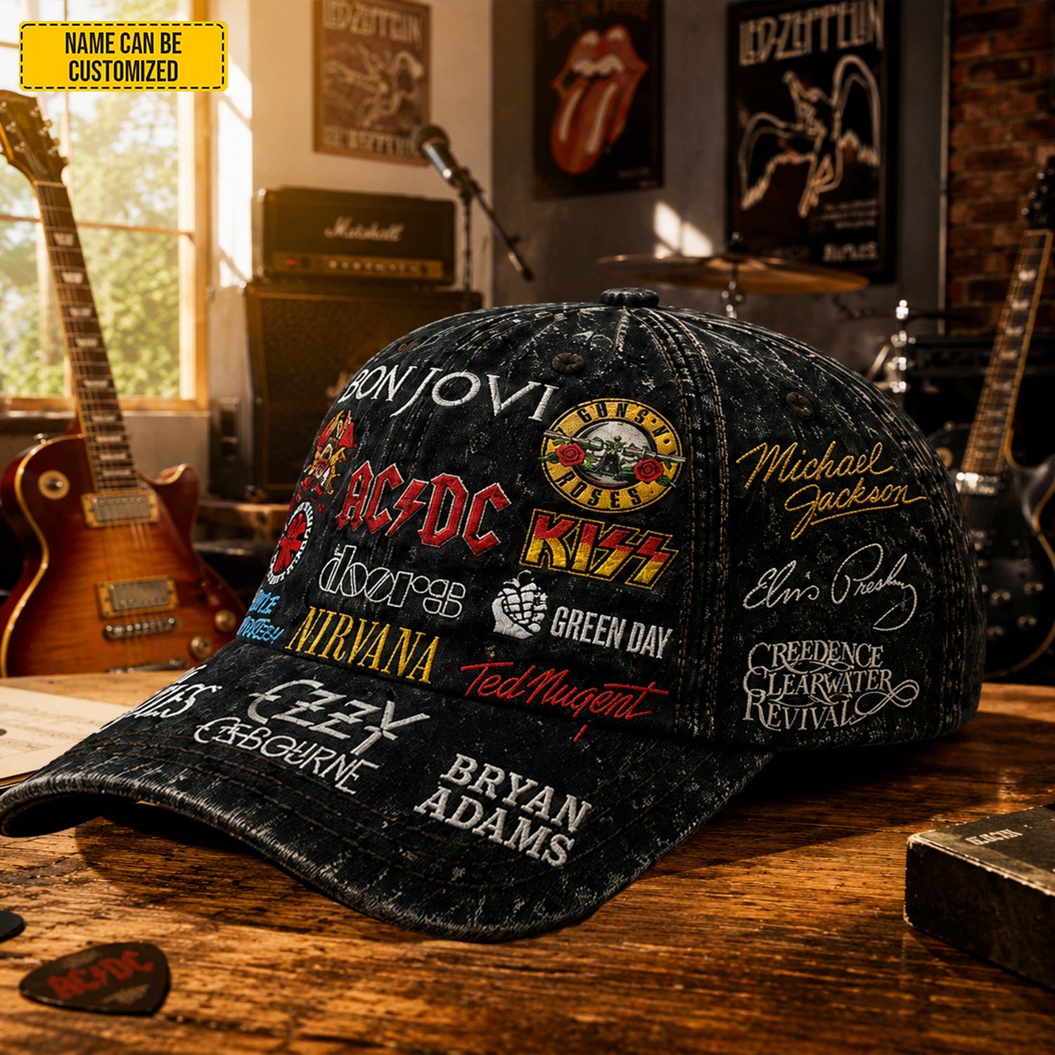 Personalized Classic Rock Legends Cap Gift for Music Lovers GradoCreations