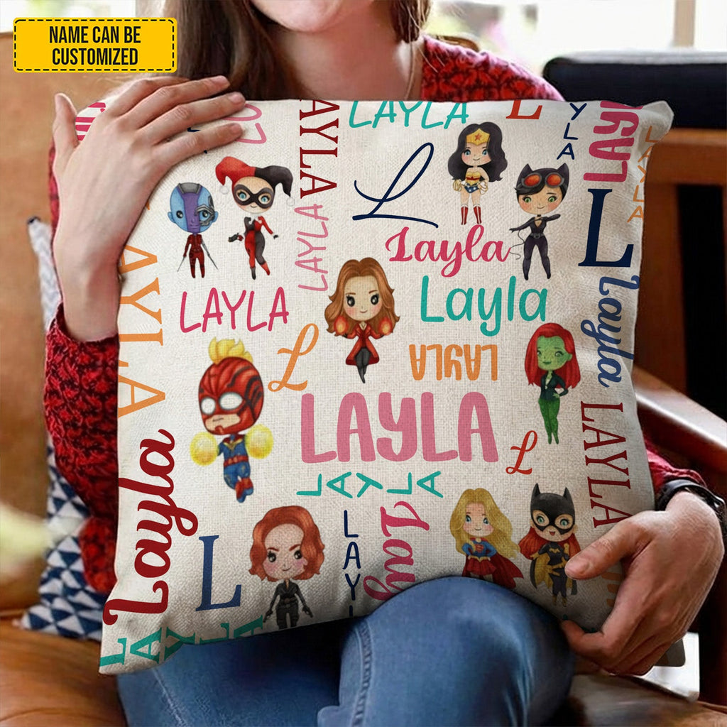 Personalized Kids Pillow Custom Name Hero Design Gift GradoCreations