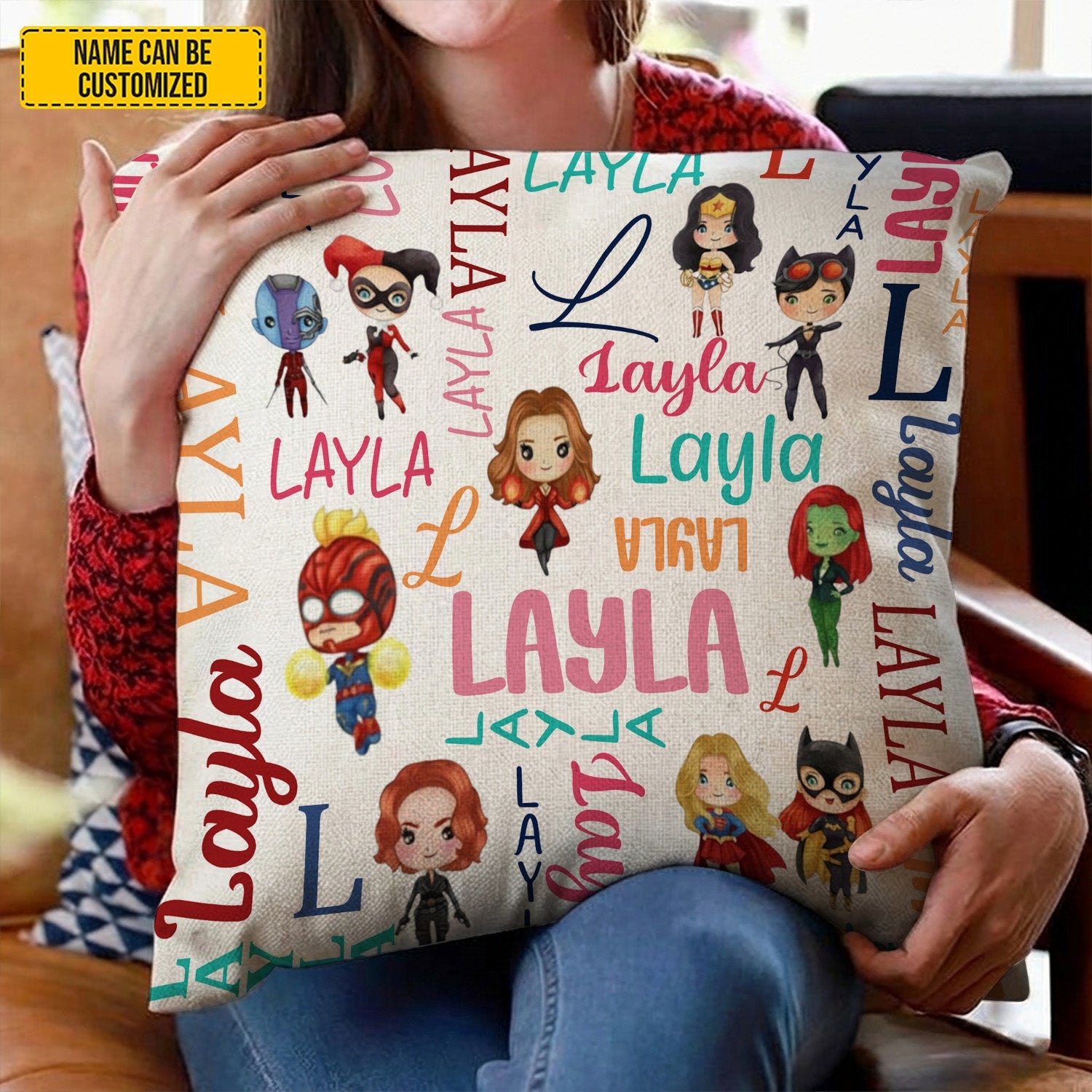 Personalized Kids Pillow Custom Name Hero Design Gift GradoCreations