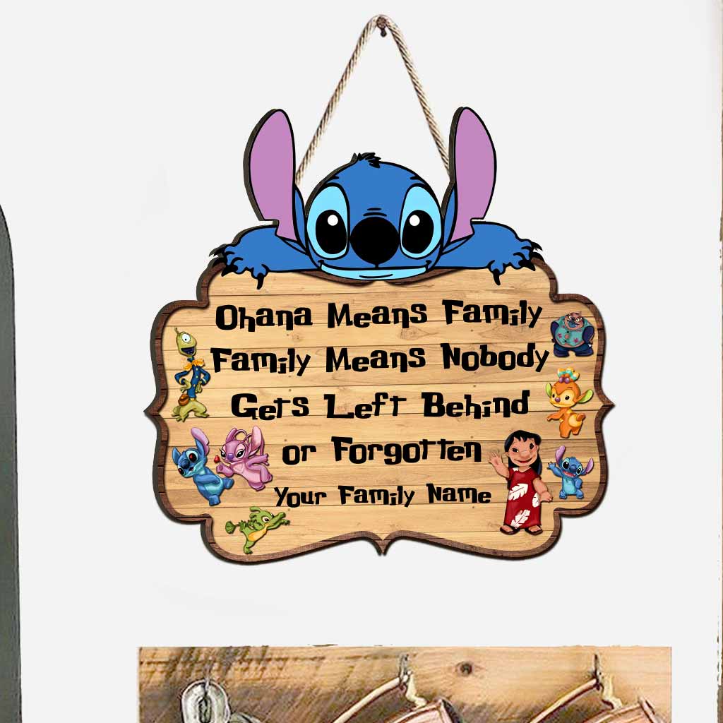 Personalized Ohana Means Family Wood Sign with Custom Name Gift for Family Wood Sign GradoCreations