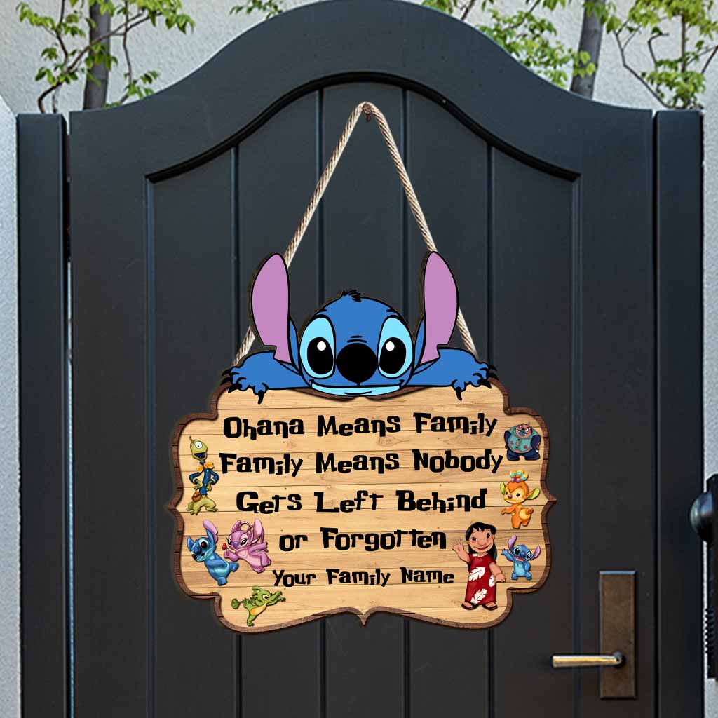 Personalized Ohana Means Family Wood Sign with Custom Name Gift for Family Wood Sign GradoCreations