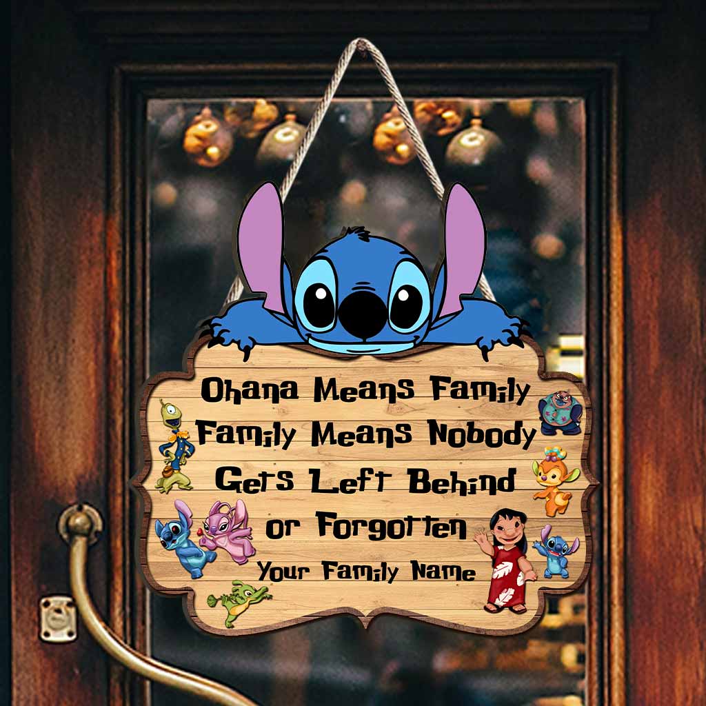 Personalized Ohana Means Family Wood Sign with Custom Name Gift for Family Wood Sign GradoCreations
