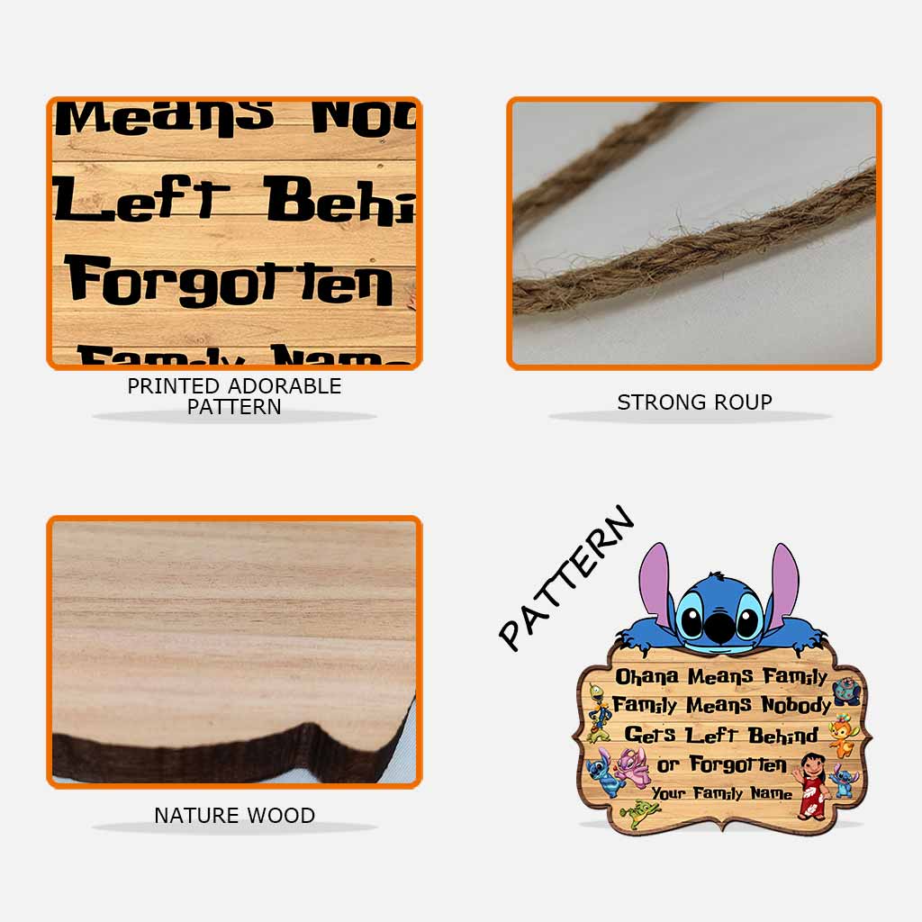 Personalized Ohana Means Family Wood Sign with Custom Name Gift for Family Wood Sign GradoCreations