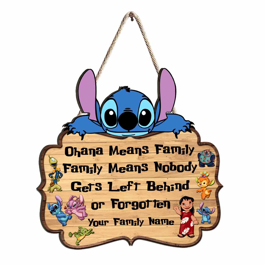 Personalized Ohana Means Family Wood Sign with Custom Name Gift for Family Wood Sign GradoCreations