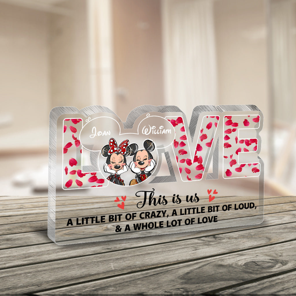 Personalized Acrylic Love Plaque Custom Couple Gift for Anniversary Custom Shaped Acrylic Plaque GradoCreations