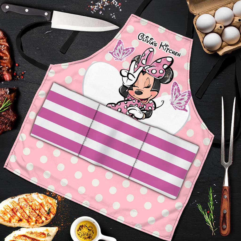 Personalized Minnie Mouse Apron Custom Name Gift for Kids Apron GradoCreations