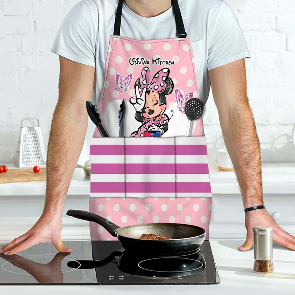 Personalized Minnie Mouse Apron Custom Name Gift for Kids Apron GradoCreations