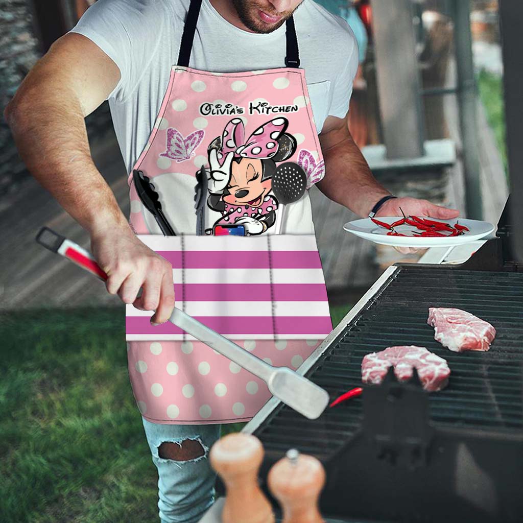 Personalized Minnie Mouse Apron Custom Name Gift for Kids Apron GradoCreations