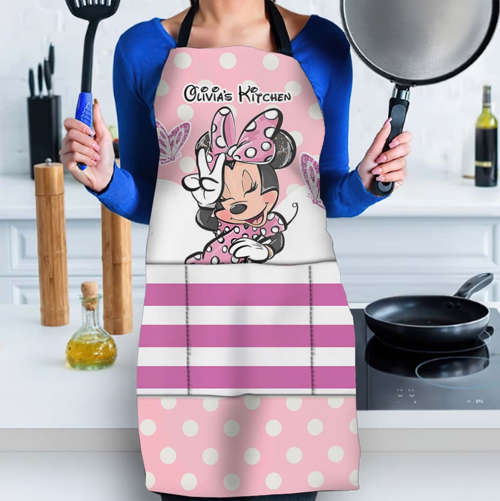 Personalized Minnie Mouse Apron Custom Name Gift for Kids Apron GradoCreations