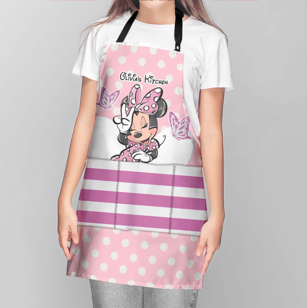 Personalized Minnie Mouse Apron Custom Name Gift for Kids Apron GradoCreations