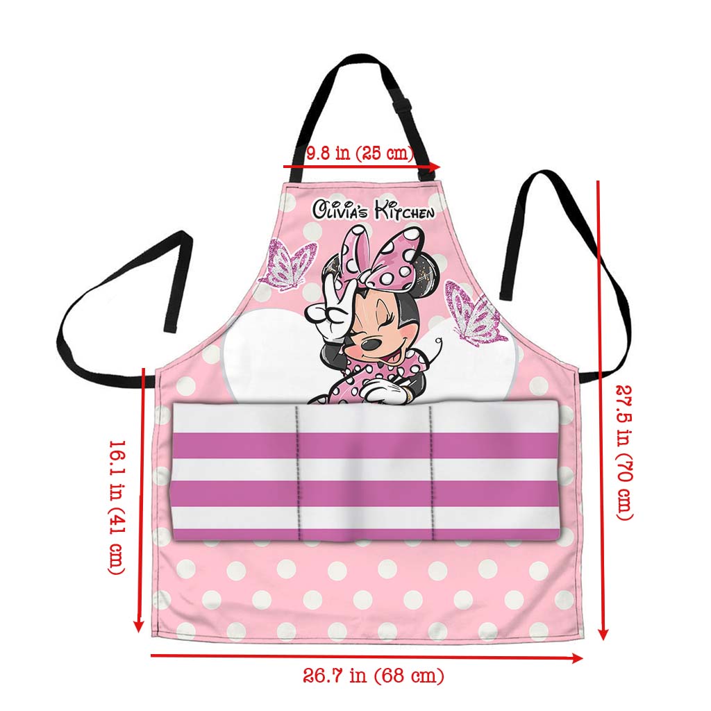 Personalized Minnie Mouse Apron Custom Name Gift for Kids Apron GradoCreations