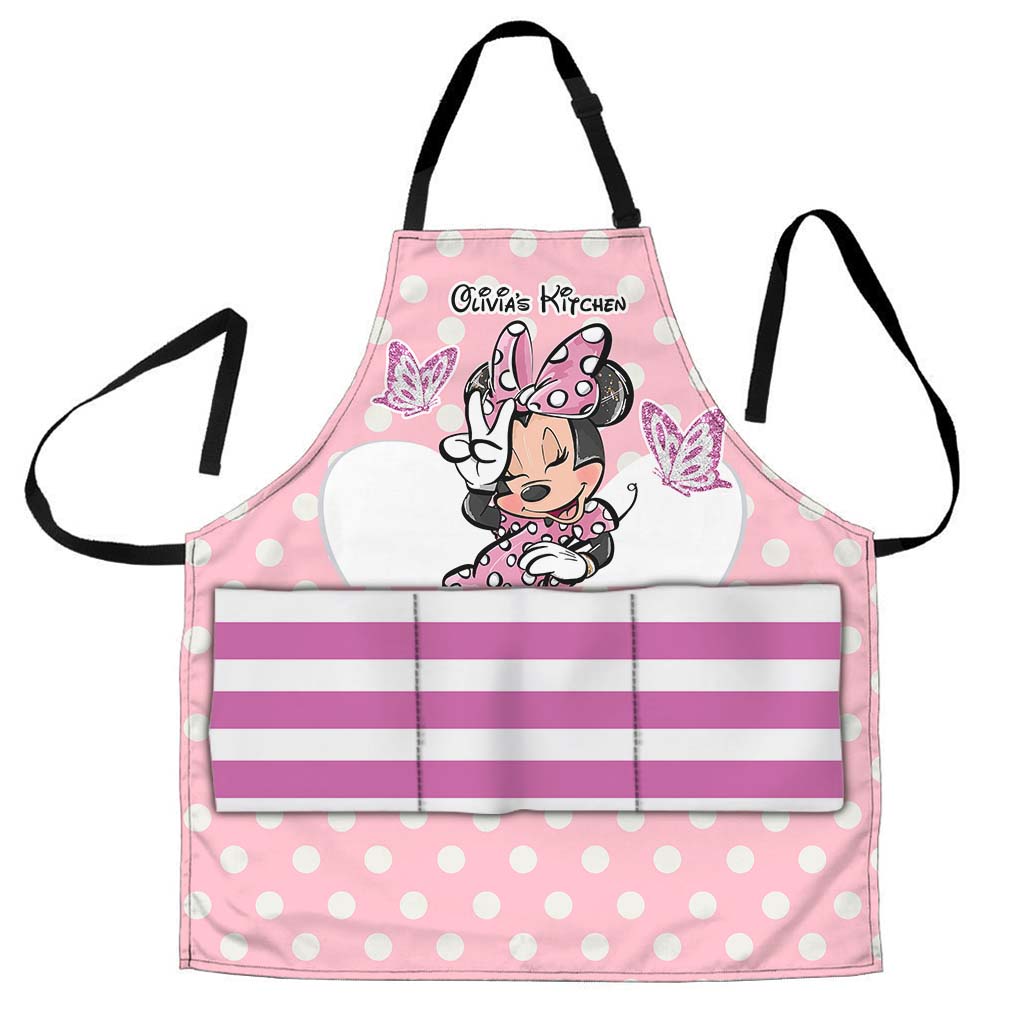 Personalized Minnie Mouse Apron Custom Name Gift for Kids Apron GradoCreations