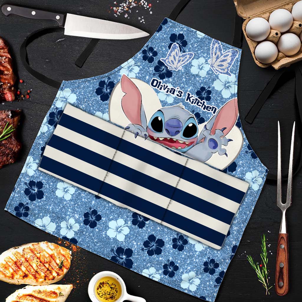 Personalized Floral Ohana Apron Custom Name Gift for Her Apron GradoCreations